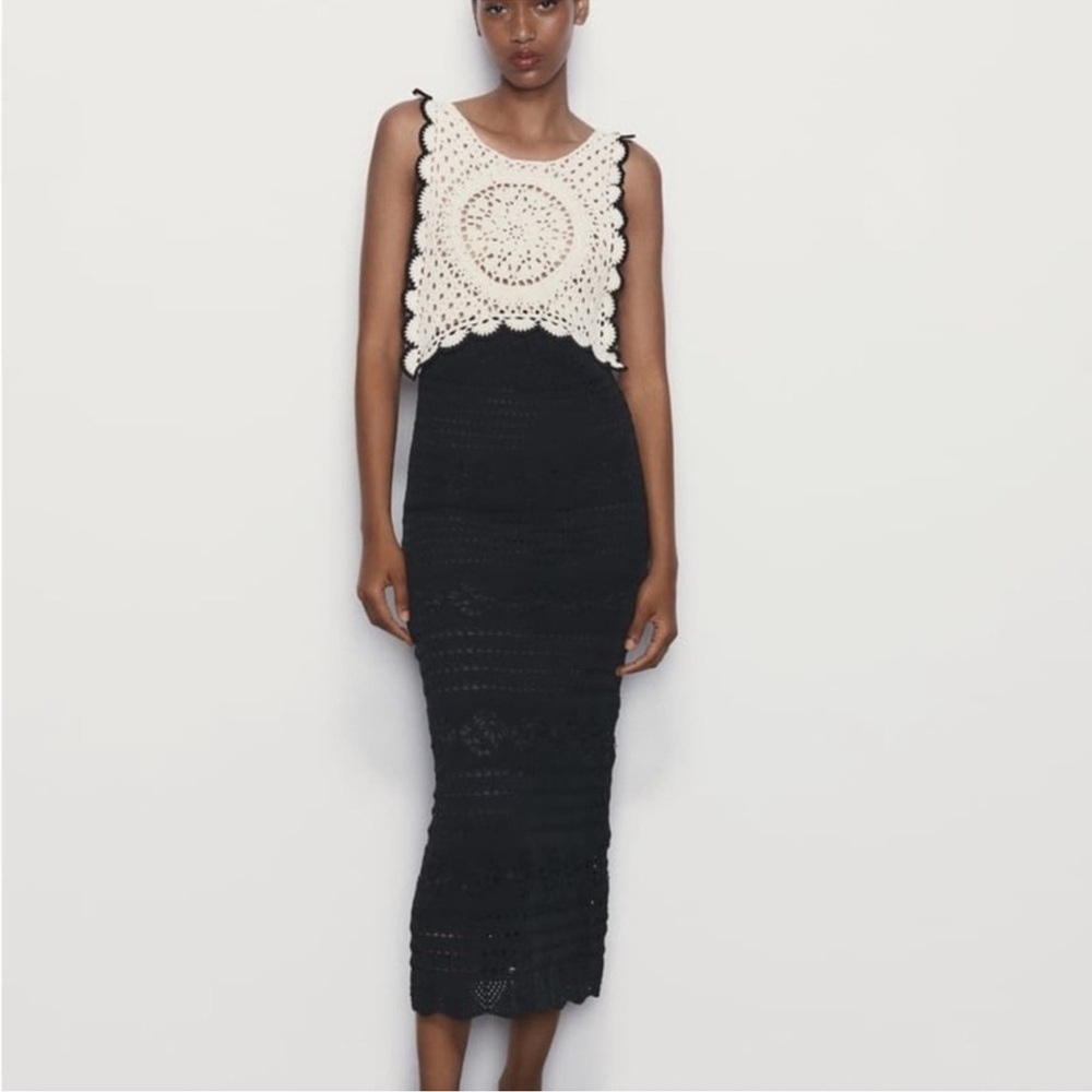 ZARA CONTRAST CHENILLE DRESS
